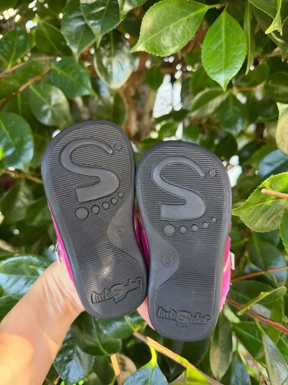 Little Soles Pink Suede T-Strap Toddler Shoes Size 5